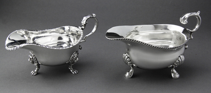 Silver Sauce Boat - Lion Mask and Paw Feet - Pairpoint Brothers